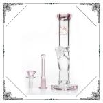 Hello Kitty Glass Water Pipe 10'' Straight Tube Pink Turbine Percolator