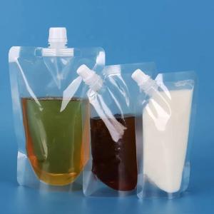 China Custom Gravure Printing Stand Up Liquid Pouches Transparent Drink Juice Spout Pouch factory