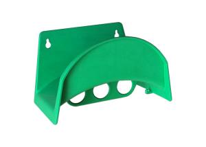 China PP Plastic Wall Mounted Hose Holder Green Color With Hanging Hook Holes factory