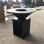 Outdoor Corten Steel BBQ Grill With Cooking Grill