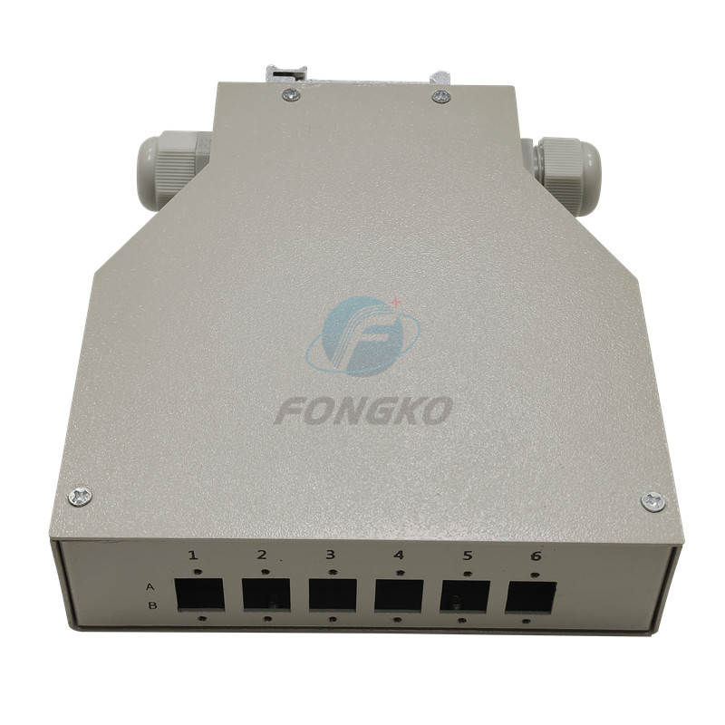 12 Core Ftth Terminal Box 6 Ports Lc Duplex Din Rail Fiber Optical