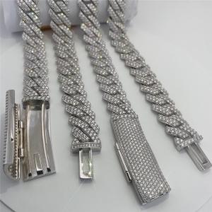 China 18mm Sterling Silver Men's Hip Hop Jewelry 24 Inch OEM Moissanite Hip Hop Jewelry factory