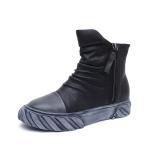 S216 Natural folds rubbed color leather handmade women's shoes cowhide thick