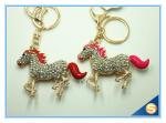 High Quality Sparkling Running Horse Keychain Crystal Rhinestone Purse Pendant