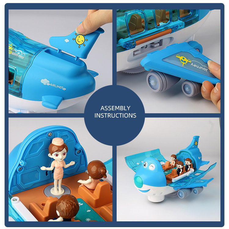 Large Electric Universal Airplane Simulation Model for Kids Items 360 Degree Rotation