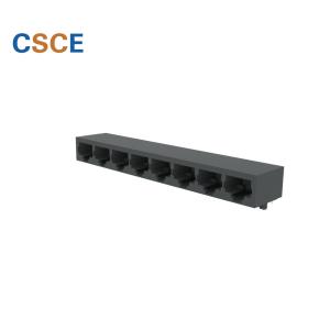 1 X 8 Right Angle RJ45 Modular Connector , RJ45 PCB Mount Jack For Communication