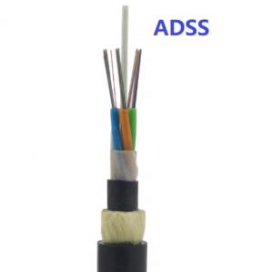 China Aerial Outdoor 48 Cores Singlemode G652 ADSS Fiber Optic Cable With Aramid Yarn factory