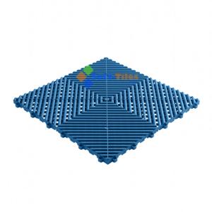 Blue PP Interlocking Floor Tile 400*400mm For Use In Garages Workshop