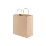 Custom Shopping Large Kraft Paper Supermarket Bags Food Snacks With Ribbon