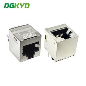 China RJ45 Network Port Socket 180 Degree In-Line Interface 10P8C Connector Without Light With Shield Without Filter factory