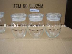 China extremely white glass storage jar with lid, glass container cheap factory