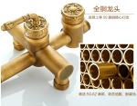Retro Bronze Carved Wall Mounted Rain Shower Faucets