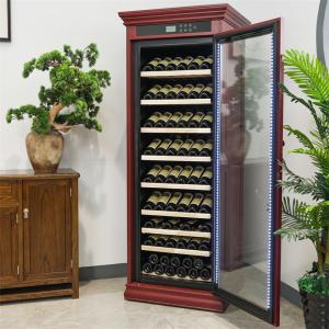 China Custom Commercial Wine Cooler Wood Frame Drinks Refrigerator Cabinet factory