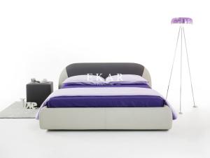 China Simple Designs Natural Linen Beige Soft Double Bed for Home factory