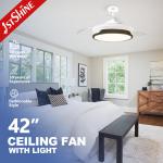 Modern Retractable DC 65W Smart Ceiling Fan Light Dimmable 5 Speed