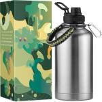 64 Oz Double Wall Vacuum Insulated Stainless Steel Water Bottle Wide Mouth With