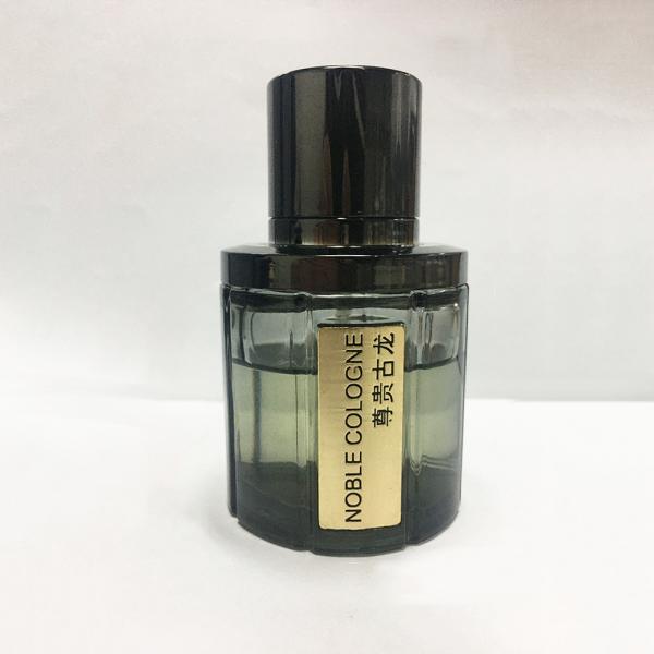 Double Plastic Lid 50ml Glass Spray Perfume Bottles With Metal Decoration