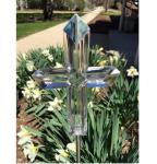 Color Changing Waterproof 7.5" Solar Cross Garden Stake