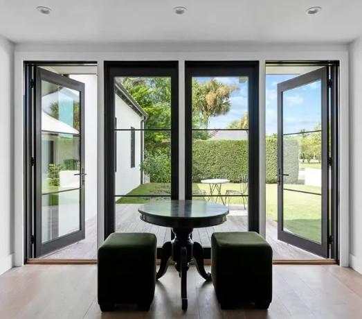 Custom Color Heat-Insulation Glass Swing Door for Powder Coating Aluminum Alloy