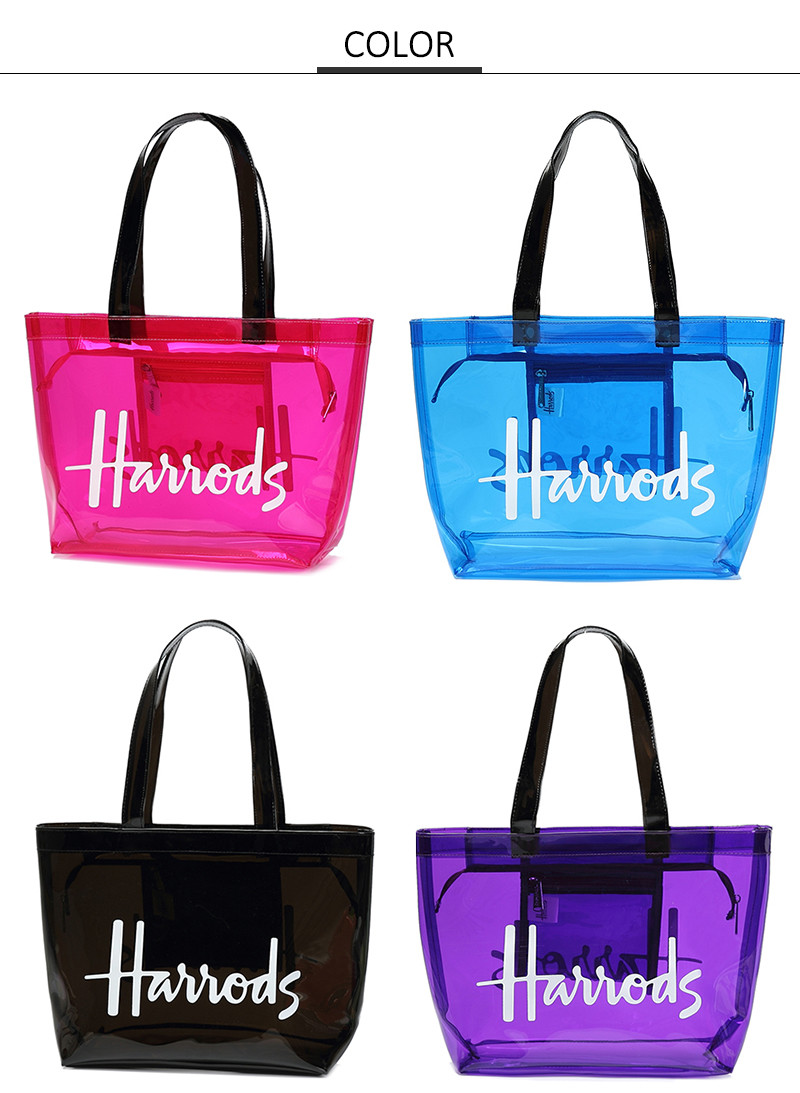 Fashion Water Resistant Blue Soft PVC Handbags