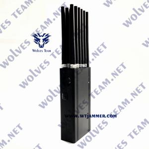 China 12 Antennas Handheld Gps Blocker For 3G 4G 5G WiFi UHF VHF GPS Lojack factory