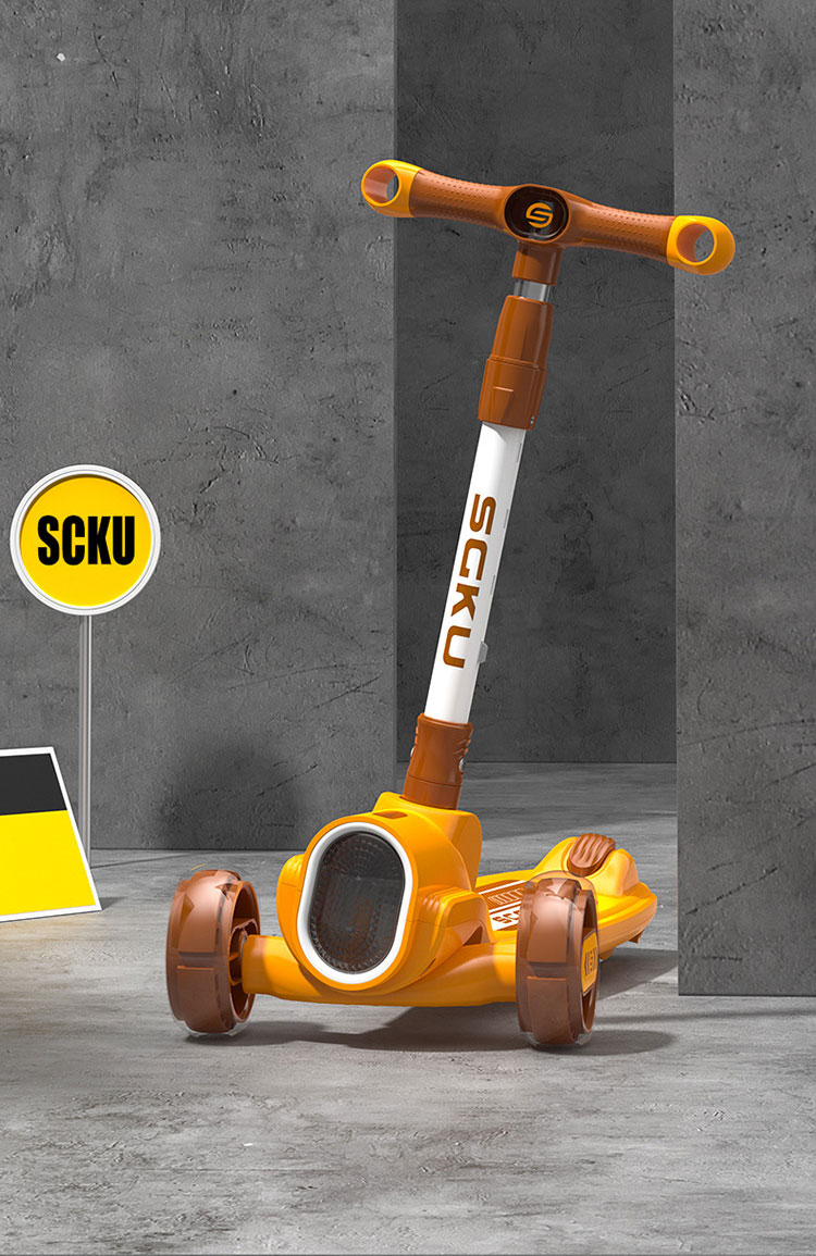 Collapsible Scooter for Kids Ages 3-12 Adjustable Height Four Wheels Max Load 200 LBS