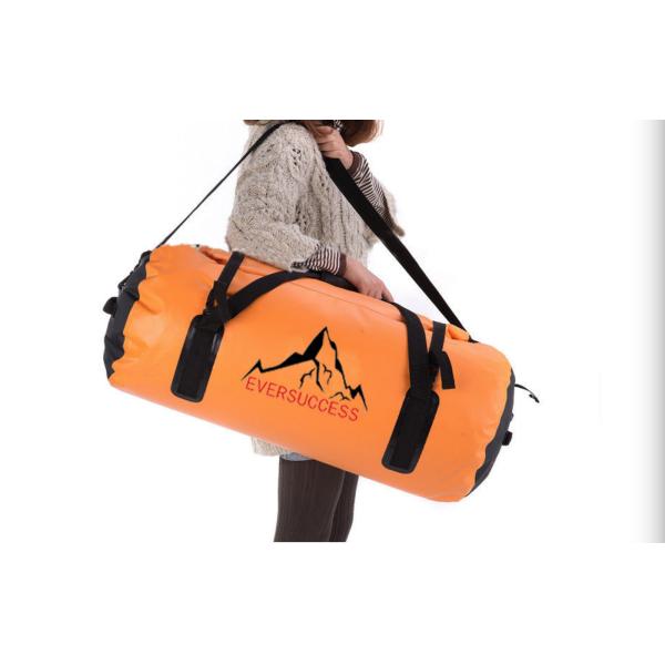 China 60L Large Orange Waterproof Travel Bags 600D Sports Duffel Bag Holdall Shoulder factory