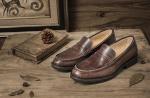 Breathable Men Brown Penny Loafers , Genuine Leather Loafer Shoes