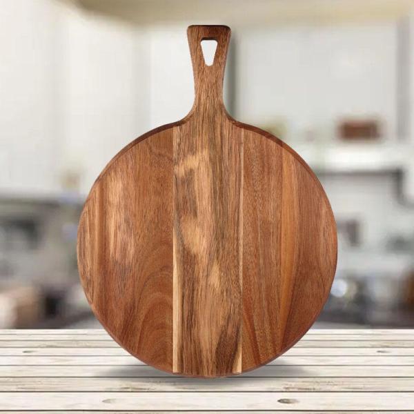 China Rectangle Bamboo Butcher Block , Acacia Wood Chopping Block With Handle factory