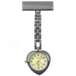 Heart Nurse Quartz Watches Fob Pocket Watches Nursing Gift Lapel Silver Brooch