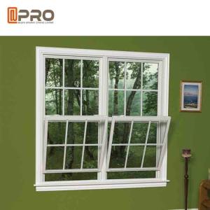 China Air Proof Horizontal Sash Window , Grill Design Aluminum Double Hung Windows factory
