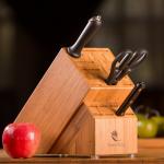 Safety Custom Size Kitchen Knife Wooden Block Set Multifunction Storage