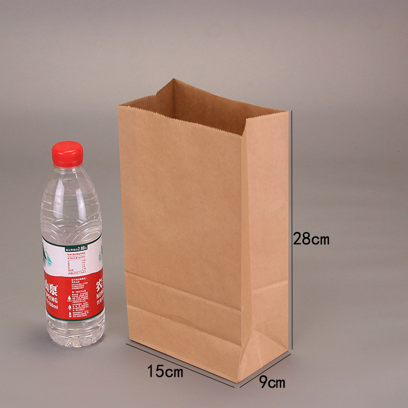Custom Order Accepted Food Grade Kraft Paper Bag Without Handle for Bread Packaging