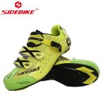 Fluorescent Green Mens Road Cycling Shoes Microfiber Customized Shockproof