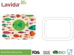 Ocean Fish Style Bamboo Fiber Tray , Shatter Proof Recycled Material Food