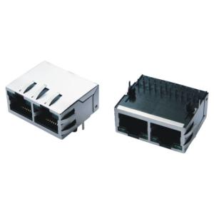 Shielded 10 pin vertical insertion cat 6 RJ45 Connector with gige transformer