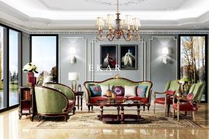 China Wooden Classic Design Leather Living Room Sofa Set factory