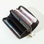 Large Capacity Long Women Leather Card Holder Wallet with Double Zipper