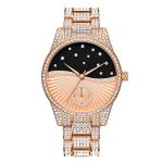 3ATM Exquisite Alloy Quartz Watch 200g Luxury Ladies Diamond Silver