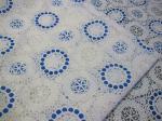 Pink Geometric Polyester Lace Fabric Cotton Burnout Allover Lace for Lady