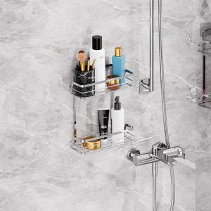 China Stainless Steel Bathroom Organizer Wall Mounted Shower Caddy Suction Cup Iron Wire Rack factory