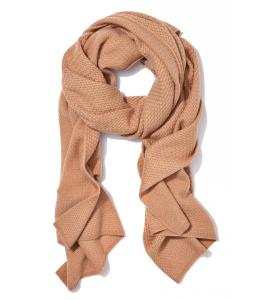 China 100 Cashmere Knit Winter Scarf , Elastic Lattice Stitch Rib Knit Scarf factory