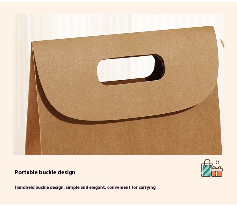 Custom Foldable Kraft Paper Gift Box Jelly Cookie Suger Food Packaging Gift Kraft Box With Handle