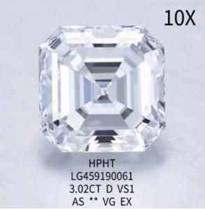 China 3.02 Ct D VS1 EX Lab Grown Diamond Jewelry HPHT Square Emerald Cut Diamond factory