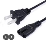 US Plug IEC320 C7 Cable NEMA 1-15P , 7A 10A 125V 2 Prong AC Power Cord