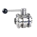 Three Pieces Welded Hygienic Butterfly Valves for FLASH SALE in SS304 / 316L