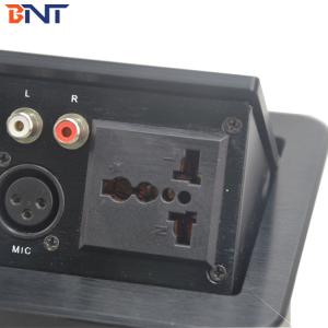 Aluminum universal multimedia hydraulic tabletop power socket box