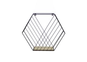 China Iron Hexagonal Frame 12cm Depth Wall Hanger Shelf factory
