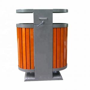 China 2 Compartment Wooden Garbage And Recycling Bin Sustainable Rectangular Shape on sale