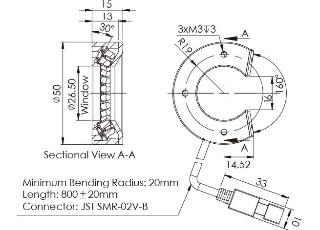 Customizable Size Half Ring Light / Dia50mm Led Machine Vision Lighting